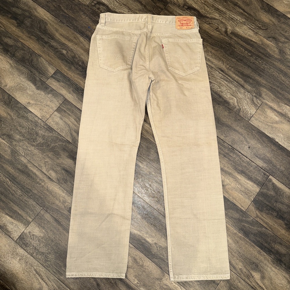 Vintage Levi's 505 Regular Fit Straight Leg Beige Men's Size 33x32 Denim Y2K